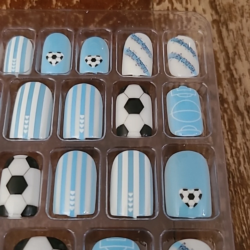 2/$16 Soccer Press On Nails